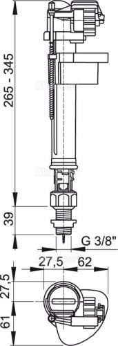 A17-3/8" Впускной механизм с нижней подводкой Alca Plast в Армавире