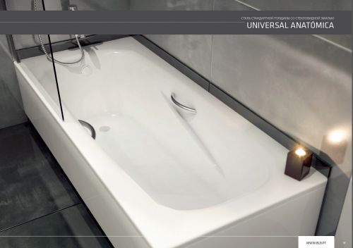BLB UNIVERSAL ANATOMICA HG Стальная ванна 170*75, с отверстиями для ручек, белая в Армавире