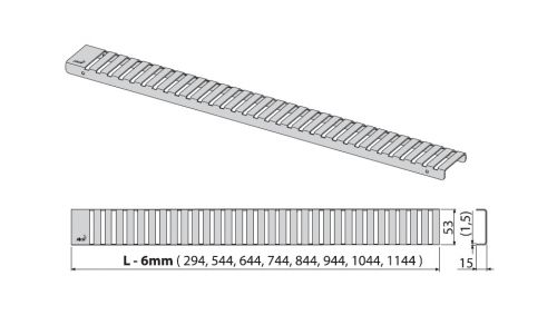 LINE-300L Решетка для водоотводящего желоба (Нержавеющая сталь глянцевая) Alca Plast в Армавире