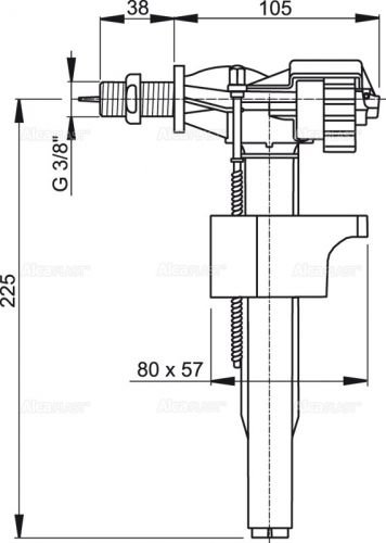 A15-3/8"Впускной механизм с боковой подводкой (для керамических бачков) Alca Plast в Армавире